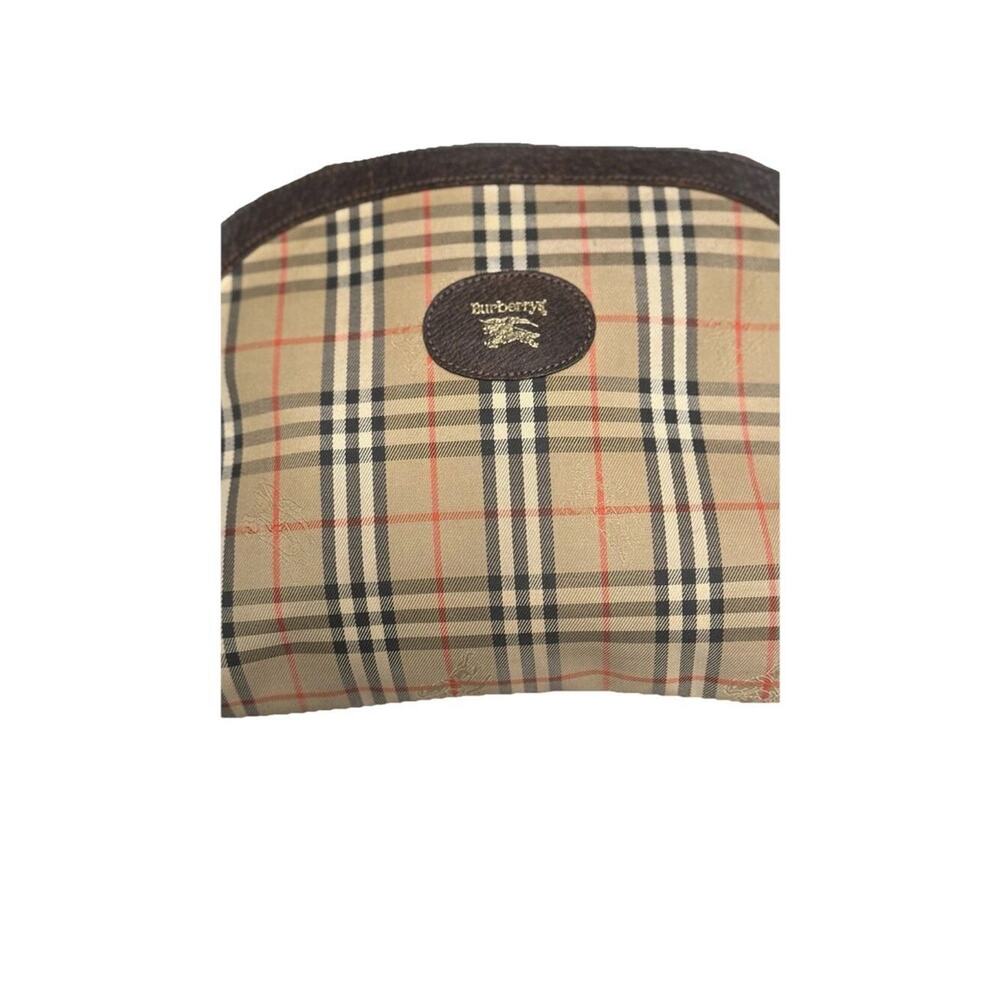 BURBERRY’s Nova Check Beige Canvas Pouch Clutch Vintage - Picture 2 of 11